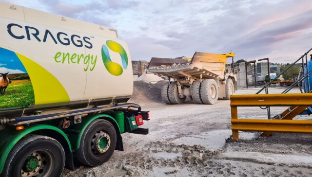 Craggs Energy on a building site delivering HVO fuel