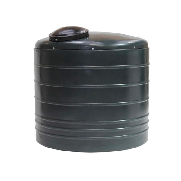 A robust and sturdy plastic storage tank with a black lid.